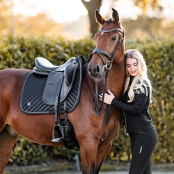 Cavallo CAPRICE Grip Ridebukser /Sort - Modelfoto hest og rytter