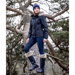 LeMieux Sokker til Gummistøvler /Sort m. Brun pels - Wellington boot socks - Modelfoto
