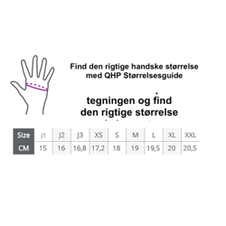 QHP Størrelsesguide til handsker til børn og voksne