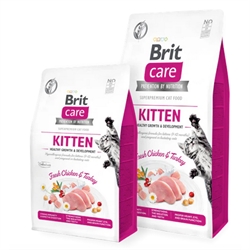 Brit Care Cat GF Kitten Healthy Growth + Development (pink) - Tørkost til killinger