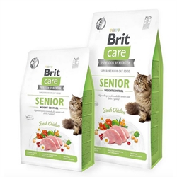 Brit Care Cat GF Senior Weight Control (grøn) - Fuldfoder til den ældre kat