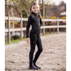 Covalliero Børne Vinter-ridetight med grip / Sort - Modelfoto