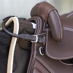 Norton Guy Cantin Bomløs Ponysadel /Havana Brun - Close up af forsvizzel