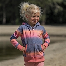 Horka FILO Børne Hoodie /Blå med pink - Modelfoto