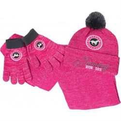 Horka - Vinter Sæt - Pink - Hue fingervanter og halstørklæde