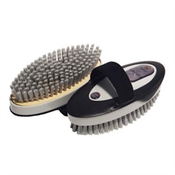 KBF99 Body Brush, Oval strigle til hest /Sort-Grå