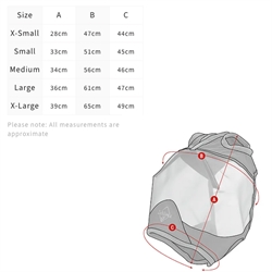 LeMieux Armour Shield Fluemaskeuden Ører /Grå - Størrelsesguide med mål