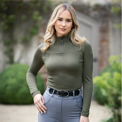 LeMieux Alice Quarter Zip Bluse /Forest - Modelfoto rytter