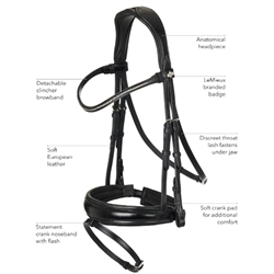 LeMieux Classic Dressage Trense / Sort - Mange fine detaljer