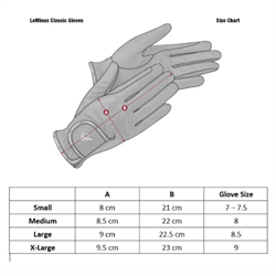 LeMieux Classic Læder ridehandsker - Måleskema