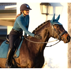 LeMieux Suede Dressurunderlag - Marine - Hest med rytter