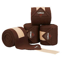 LeMieux Fleece Bandager - Brun med Beige