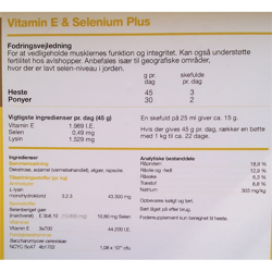 NAF Vitamin E & Selen plus med lysin - Indhold