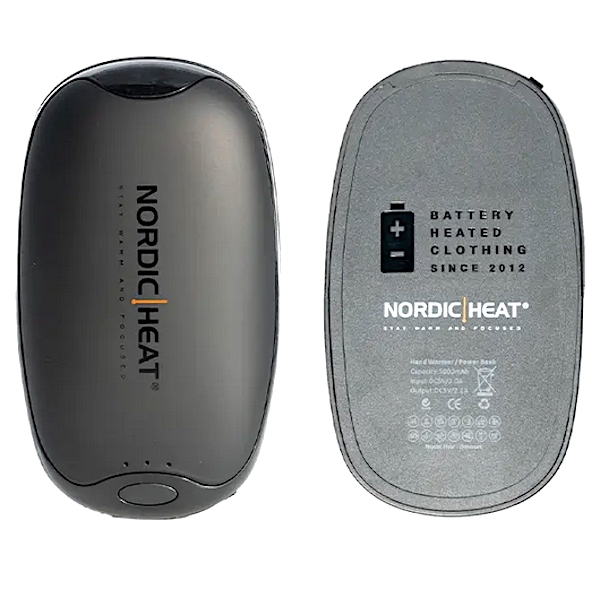 Håndvarmer/powerbank  2 x 5.000 mAh - Sort