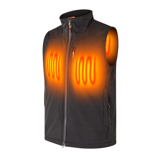 Nordic Heat - Soft Shell Vest med varmezoner - Sort - Batteriopvermet vest