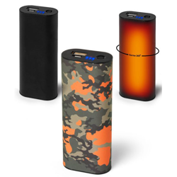 Nordic Heat Håndvarmer/powerbank - 5.000 mAh - Camuflage Orange eller sort