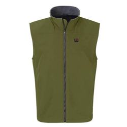 Nordic Heat Grøn Softshell vest med varmezoner - Front