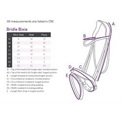 QHP Pony Trense BIXIE - Størrelsesguide