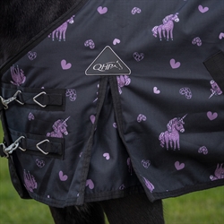 QHP Dækken 100 g. 600 D LIZE med Unicorns - Med skulderslidser