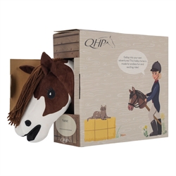 QHP Hobby Horse Kæphest / Skewbald Pinto - I transport boks med vindue