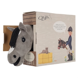 QHP Hobby Horse Kæphest / Grå - I gaveæske, som fungerer som stald