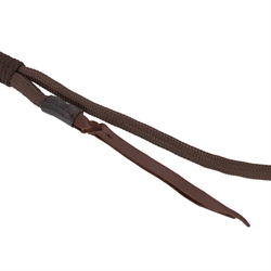 QHP Neck Rope LIBERTA - Justerbar Cordeo /Brun - Close up af lædersnert