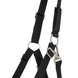 QHP Mundkurv med åndehuller & For - Close up af velcro sikkerhedslukning og karabinhage