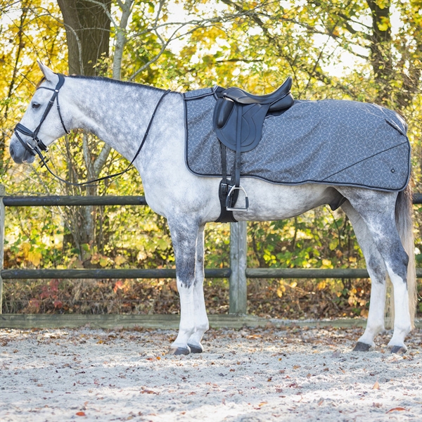 QHP Ridedækken Vandtæt /Grå Refleks - Set fra siden
