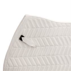 QHP Springunderlag SENNAH / Hvid - Close up af de korte velcro stropper