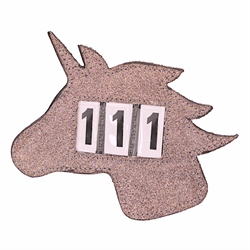 QHP Stævne nummer - UNICORN med glitter - Til 3 tal