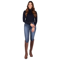 QHP Denim Ridebukser HAILYN - Modelfoto