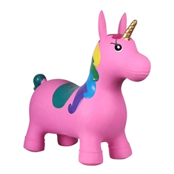 QHP Jumpy Unicorn - Legetøjshest /Pink