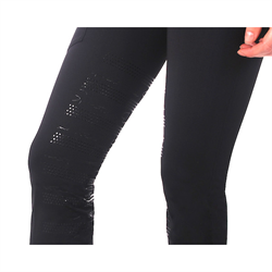 QHP EDEN Ridetights Full Seat Grip - Sort - Med sort silikone grip