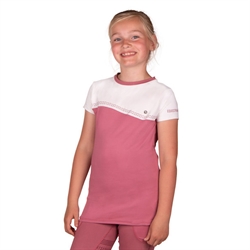 QHP Sports T-Shirt ZARAH Junior /Dessert Rose & Hvid