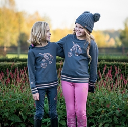 QHP DIDY Sweatshirt til børn /Grå - Modelfoto