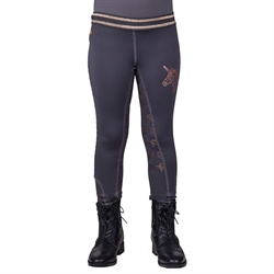 QHP DIDY Ridetights til børn /Grå med rosegold