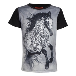 Red Horse Horsy T-Shirt til børn /Sort