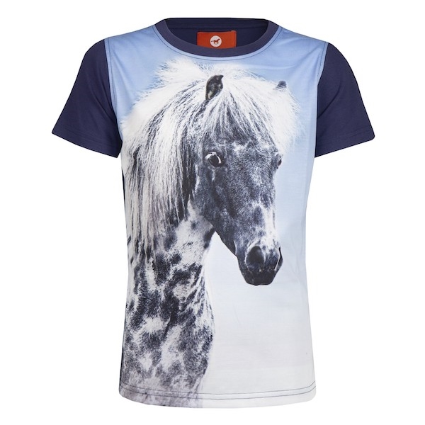 Red Horse Horsy T-Shirt til børn /Blå