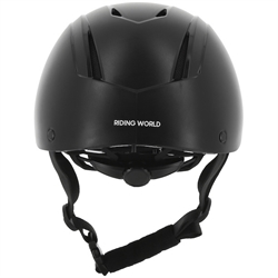 Riding World TOPY Junior Ridehjelm / Sort - Med justeringshjul bag