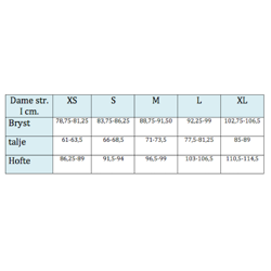 Størrelsesskema Irideon - Damestørrelser