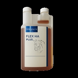 Solanum Flex HA Plus - Tilskud med Glucosamin til hest og hund -1-liter i doseringsflaske