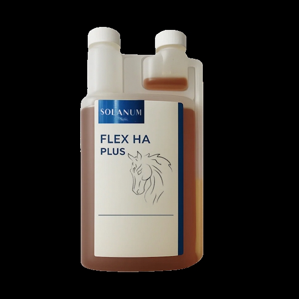 Solanum Flex HA Plus - Tilskud med Glucosamin til hest og hund -1-liter i doseringsflaske