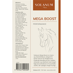 Solanum Mega Boost - Tilskud til hest - Indhold