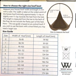 Størrelsesguide - Woof Wear Medical Hoof Boot