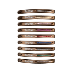 Tech Stirrups Swarovski Sten - Tilvalg til Venice Sikkerhedsbøjler - 9 Farver sten vist på Brun bøjle