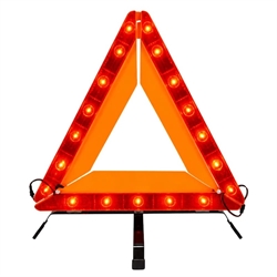 Woof Wear Warning Triangle – batteridrevet advarselstrekant med konstant og blinkende lys til hestetrailer, hestetransporter og bil - Forside
