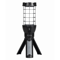 Woof Wear Tripod Lampe i Black/Grey – genopladelig LED-lampe med 360 graders lys, tripod-stativ og ophængskrog til stald og camp